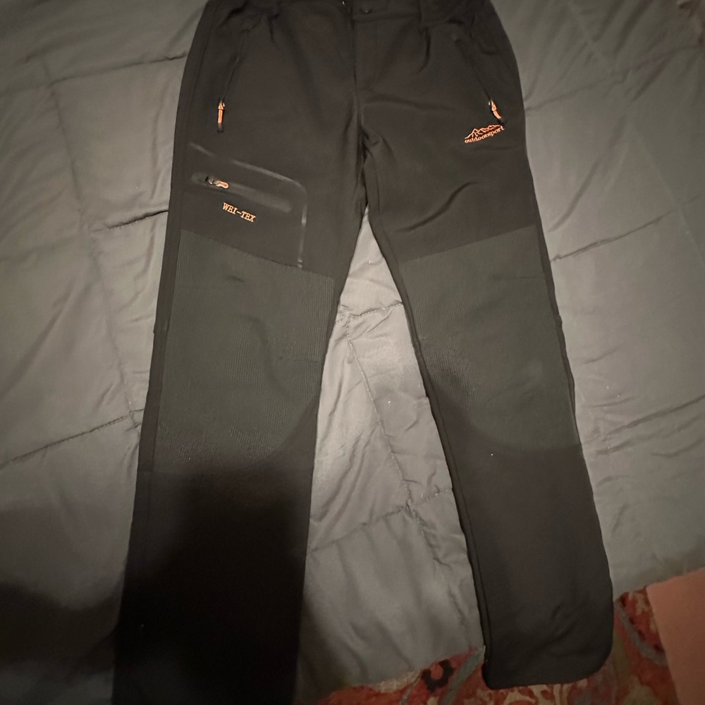 Women’s outdoor waterproof windproof fleece slim cargo snow ski hiking pants